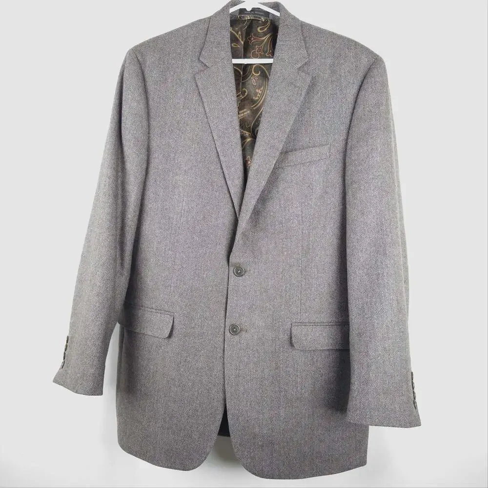 Lauren Ralph Lauren Men's Brown Herringbone Wool-cashmere Blend Blazer